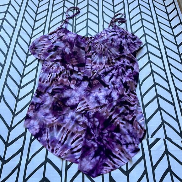 Magicsuit Good Vibes Rita Tankini Top Separate in Purple Tie Dye - Picture 4 of 8